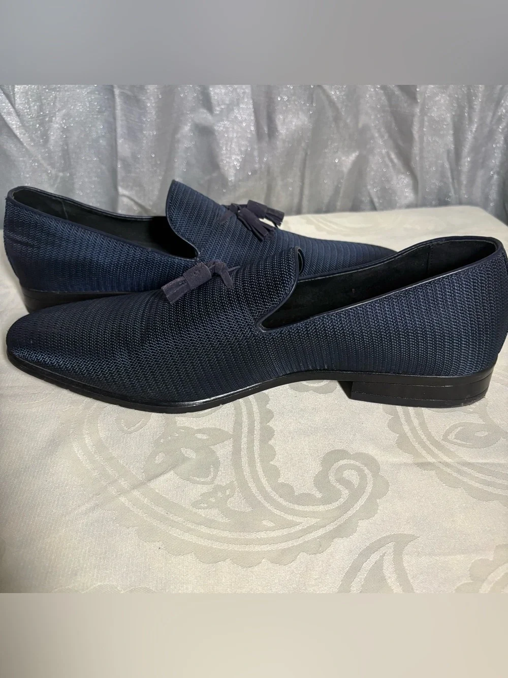 Stacy Adams Navy Tassel Loafers